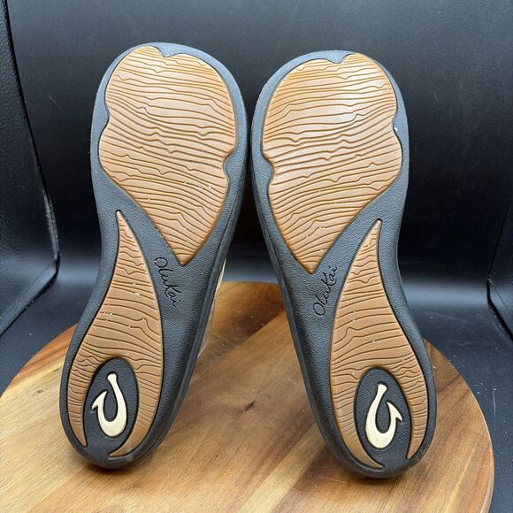 Olukai Kulapa Kai Womens Size 10 Sandals Flip Flop Thong Flats Gold Black - Picture 7 of 9